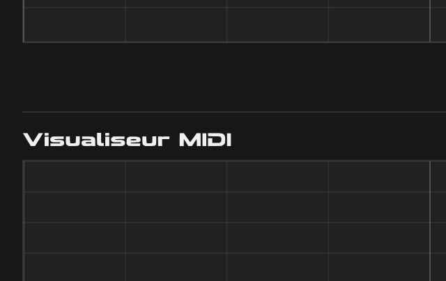 Le panneau Visualiseur MIDI de MIDI Humanizer, une grille où chaque note jouée apparaît comme un point