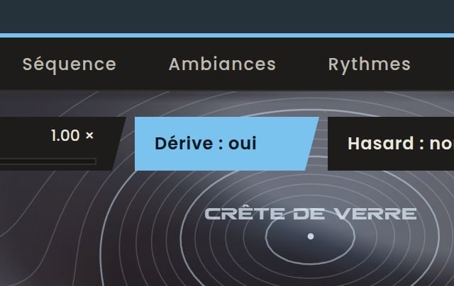 Le bouton Dérive de Relief, qui fait voyager le point seul sur la carte