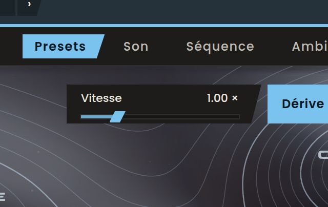 Le réglage de vitesse de la dérive dans Relief